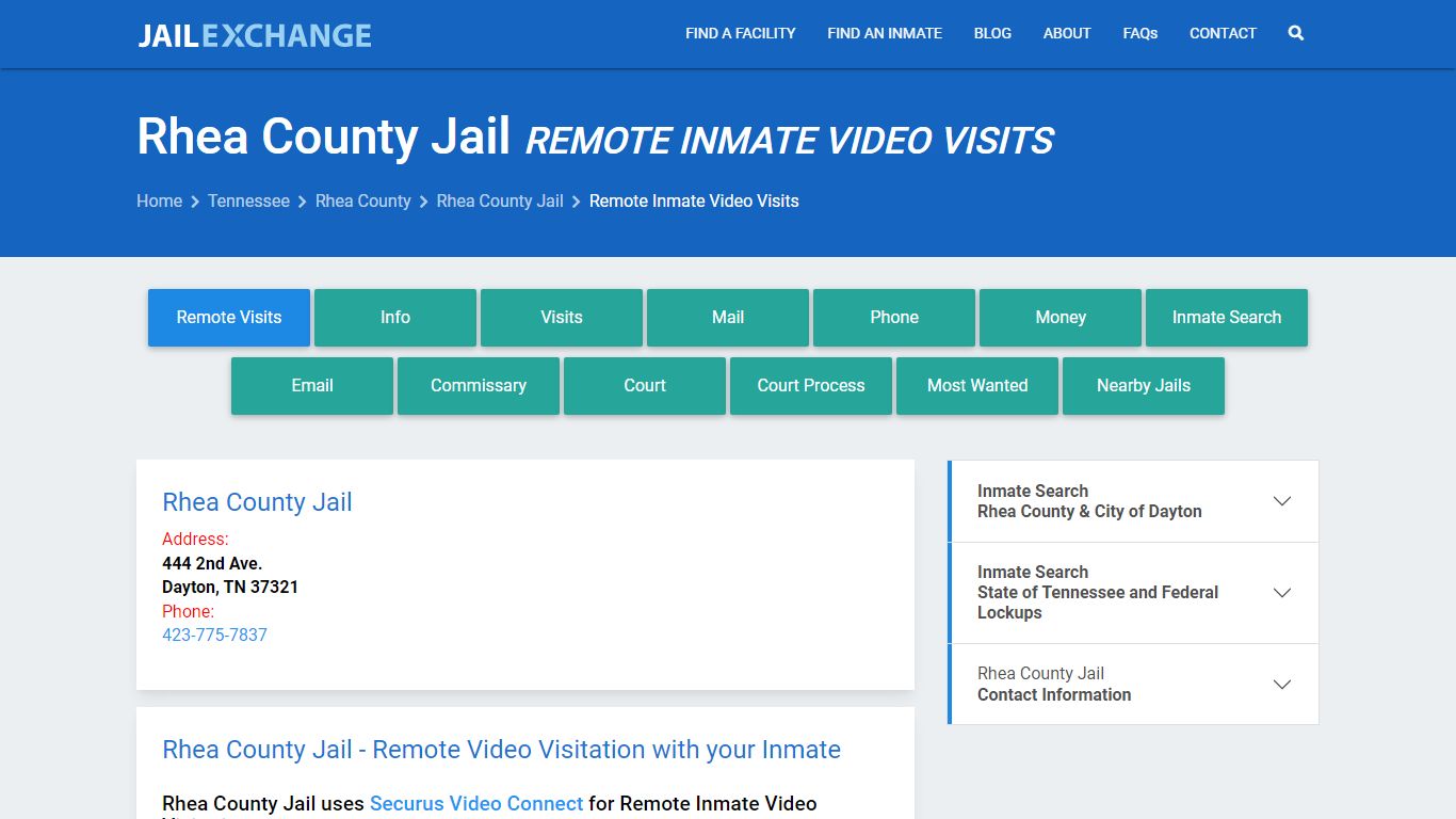 Video Visitation - Rhea County Jail, TN - Jail Exchange