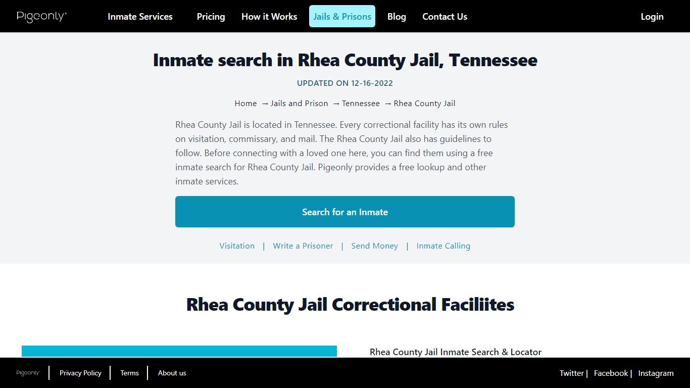 Inmate Search Rhea County Jail, Tennessee | Pigeonly